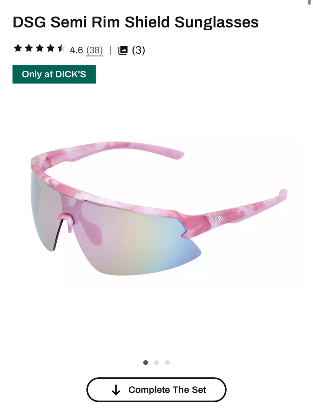 DSG Pink Tie-Dye Semi-Rim Shield Sunglasses